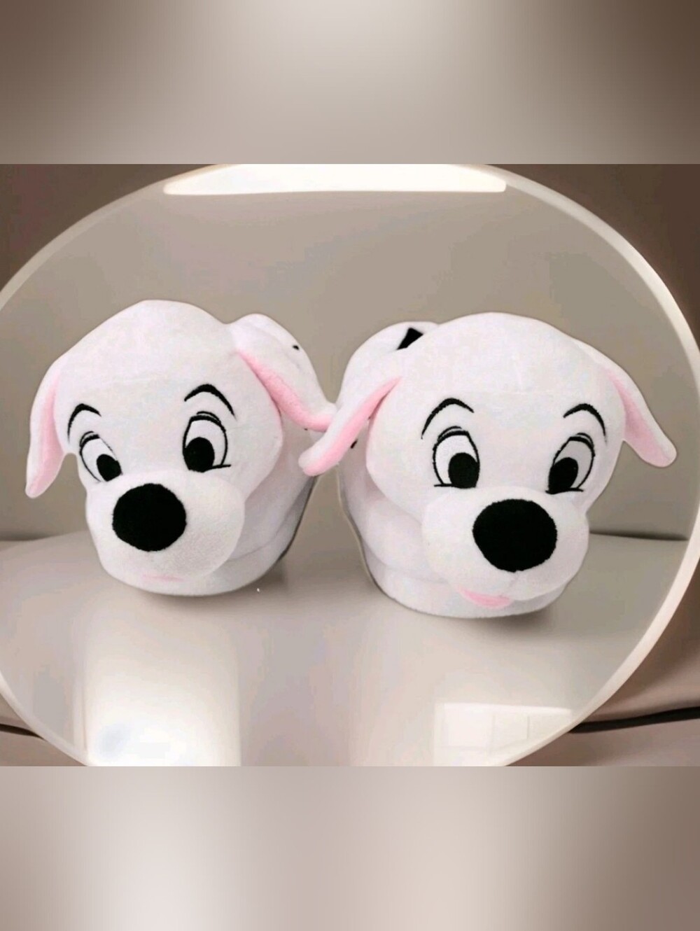 White Plush Dog Slippers for Pets - Cute Cartoon Design